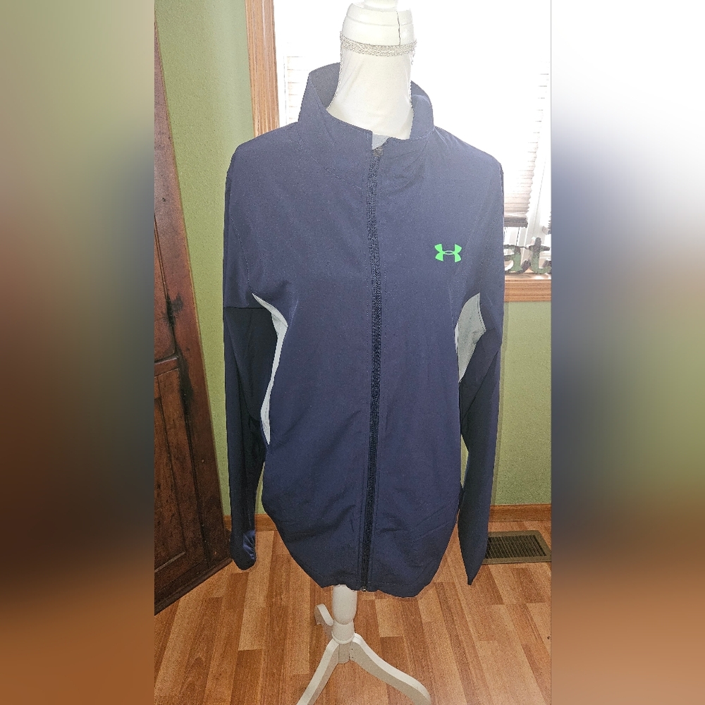 Under Armour Navy and Green Jacket Size Large